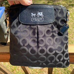 Coach Madison Op Art Sateen Crossbody Bag.